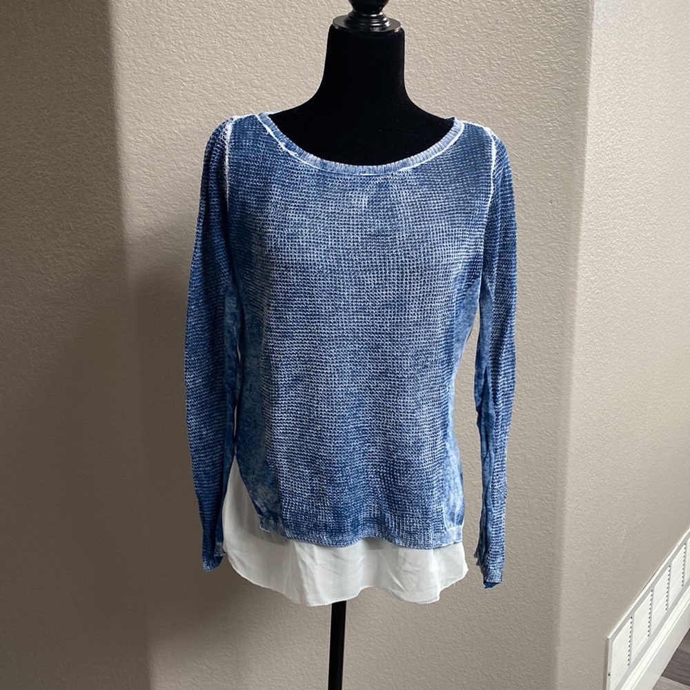 INC blue and white top XL